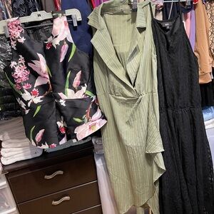 Green Sleeveless Wrap Dress